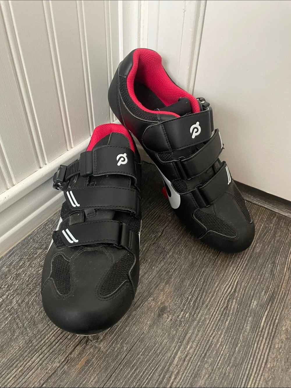 Peloton Black and Red Women's Cycling Shoes